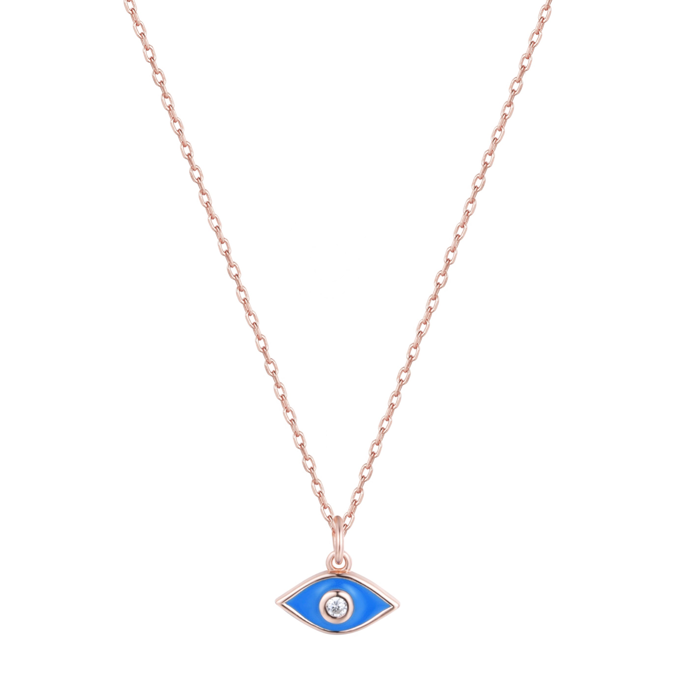 ALYSSA MINI EVIL EYE ROSE GOLD NECKLACE