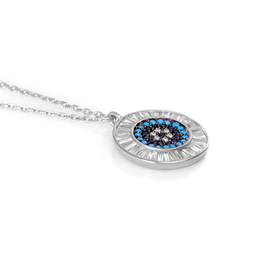 EVIL EYE BAGUETTE NECKLACE