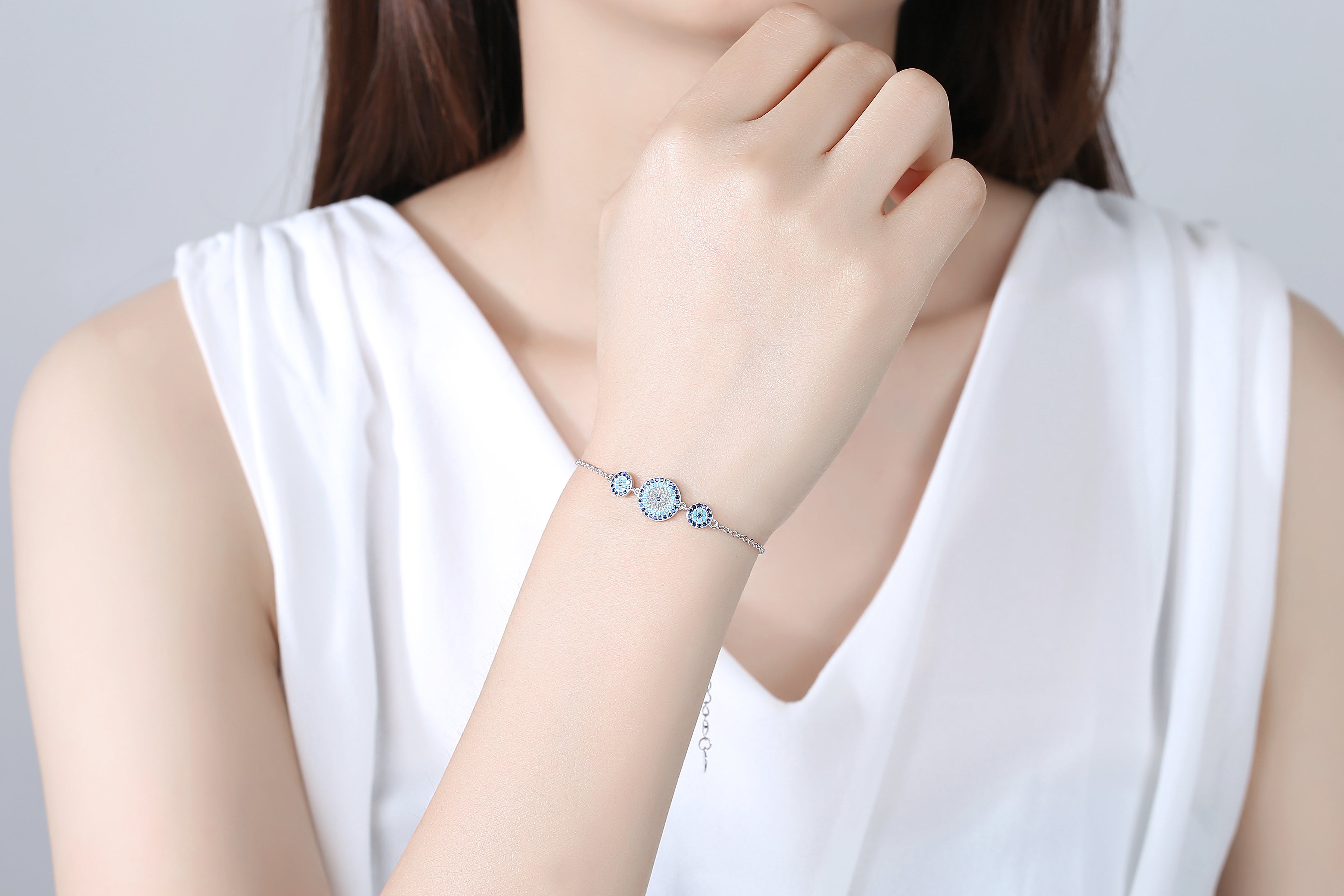DAYANA EVIL EYE SILVER BRACELET