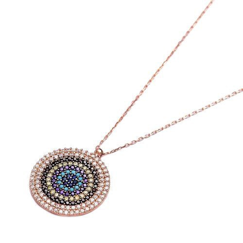 MUSE EVIL EYE ROSE GOLD NECKLACE
