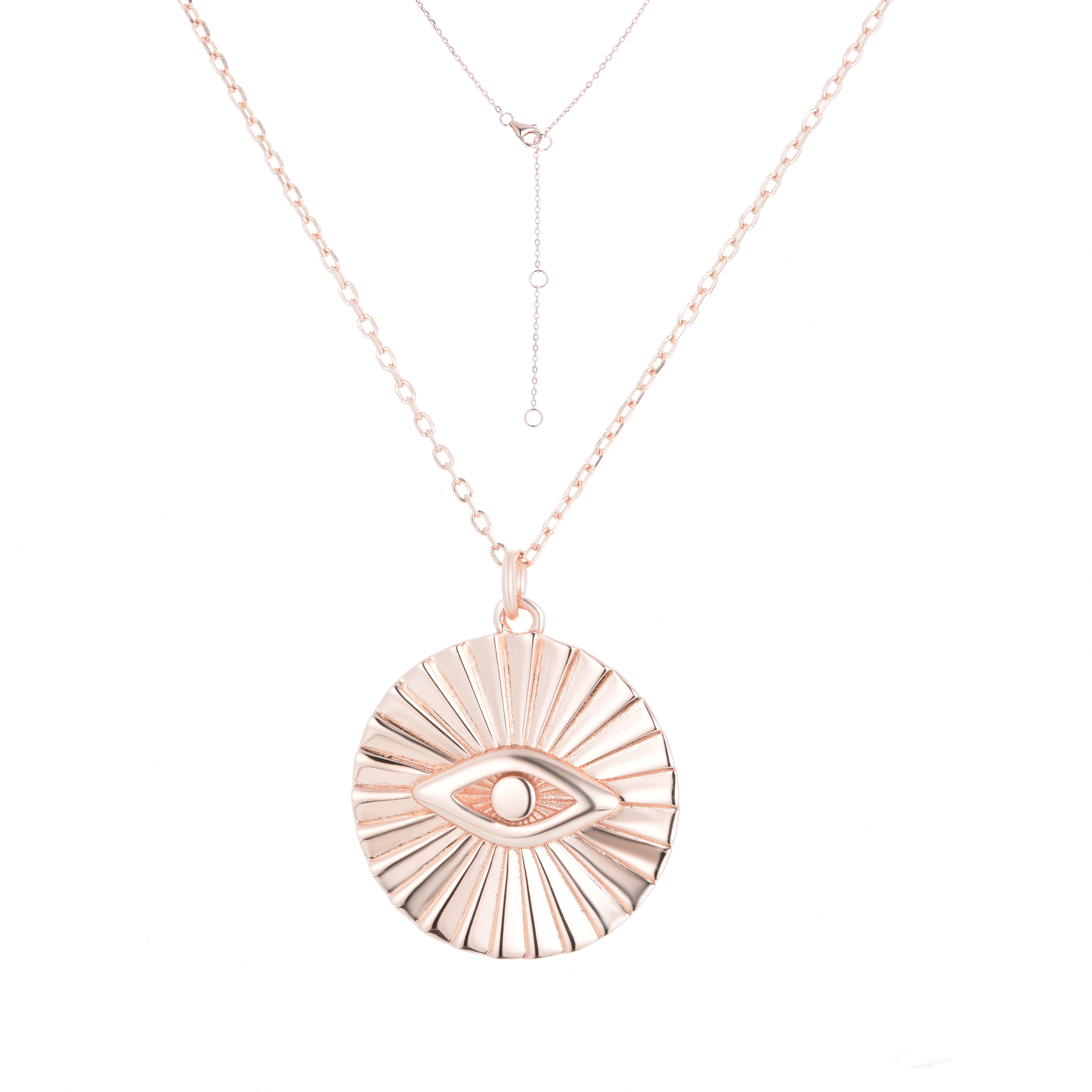 ELIA EVIL EYE ROSE GOLD NECKLACE
