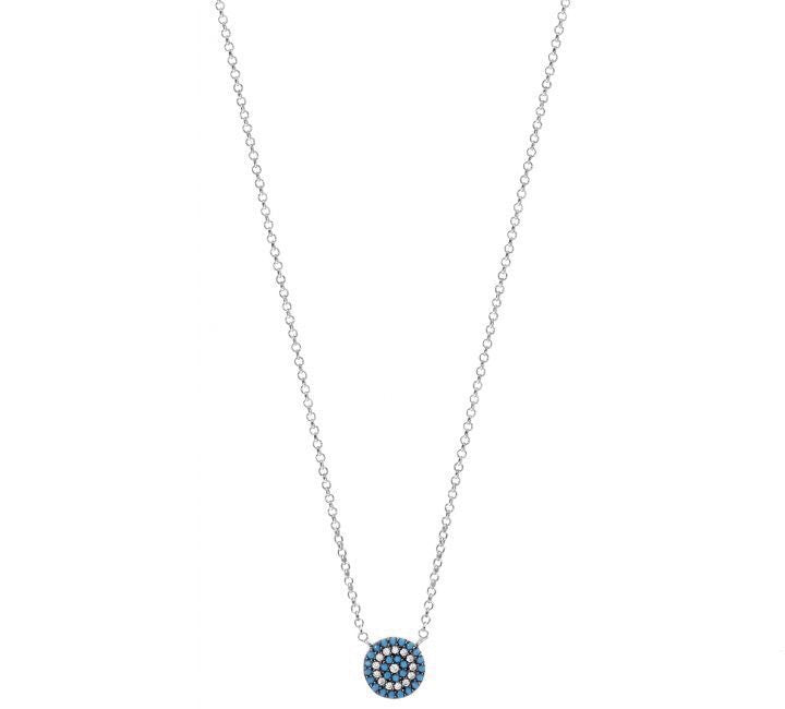 turquoise evil eye rose gold necklace