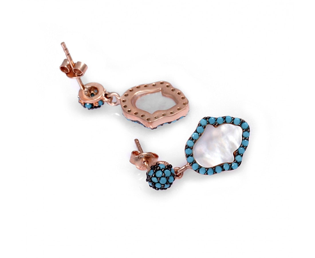 MOTHER OF PEARL HAMSA EARRINGS