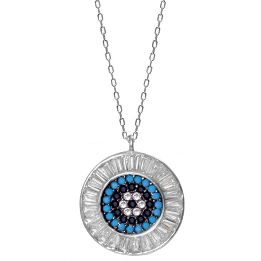 evil eye baguette necklace