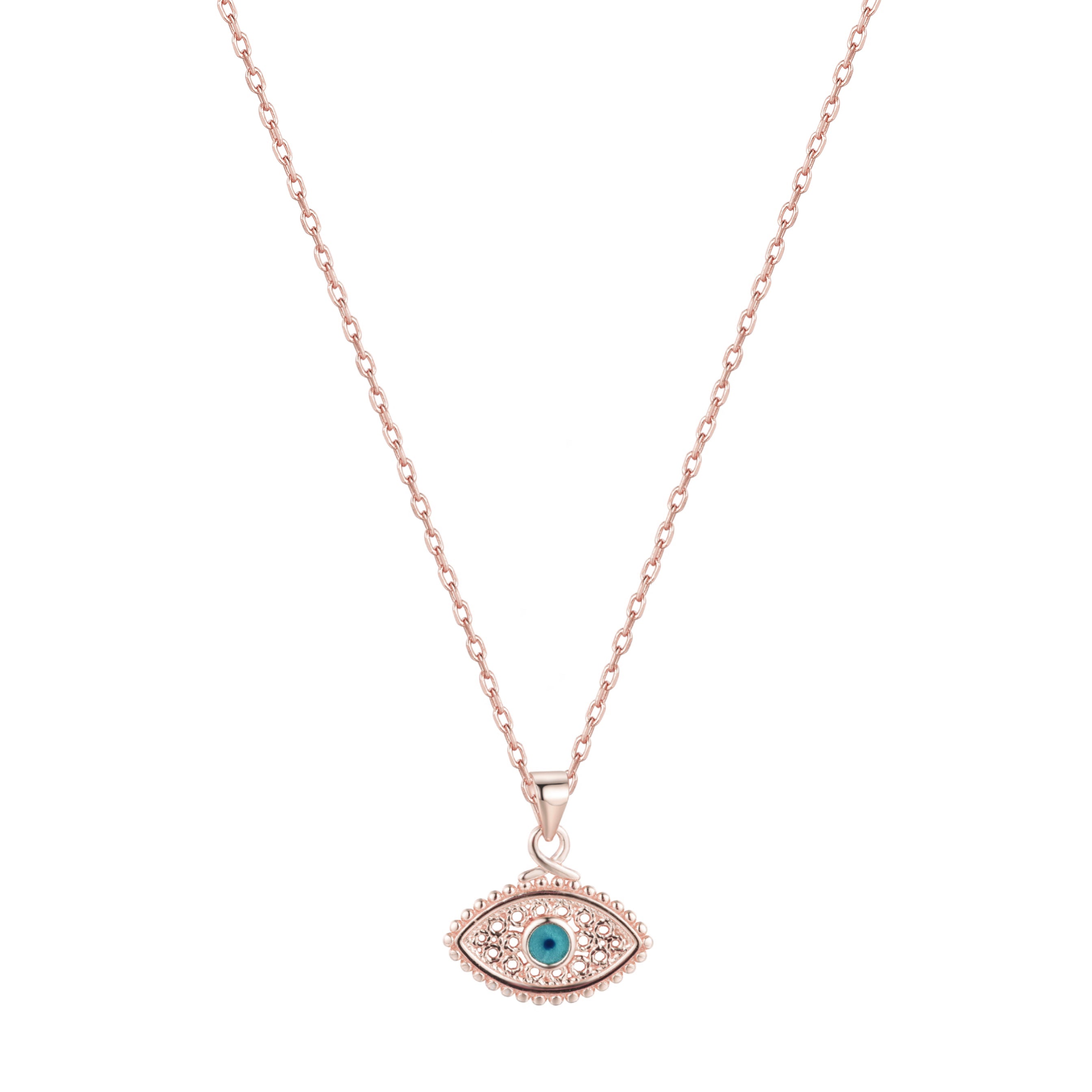 ZALIA EVIL EYE ROSE GOLD NECKLACE