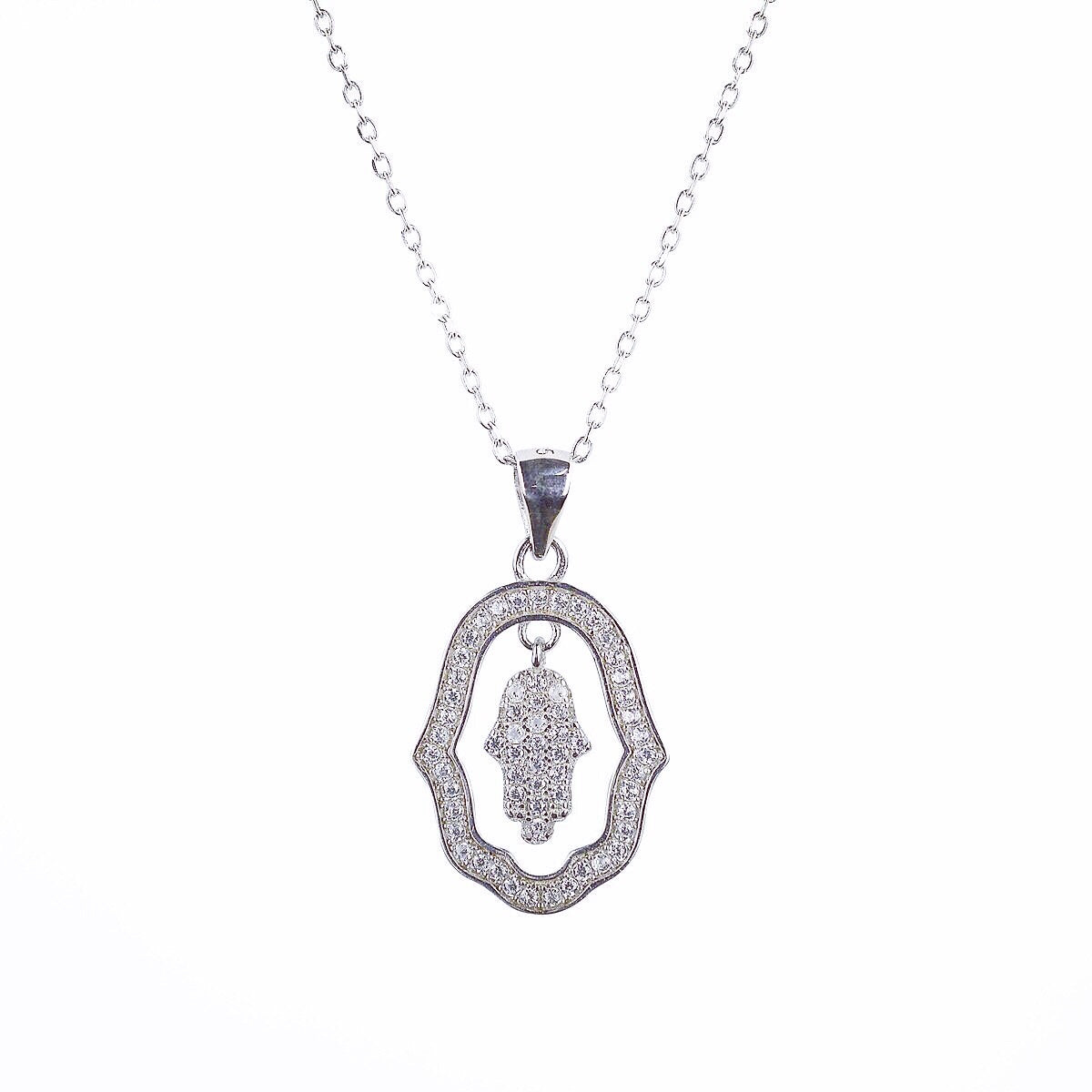 HARLOW HAMSA SILVER NECKLACE