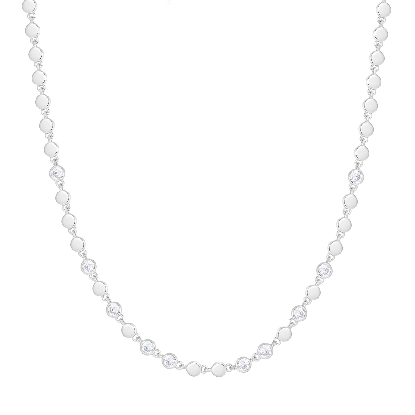 RENEE DISC SILVER NECKLACE