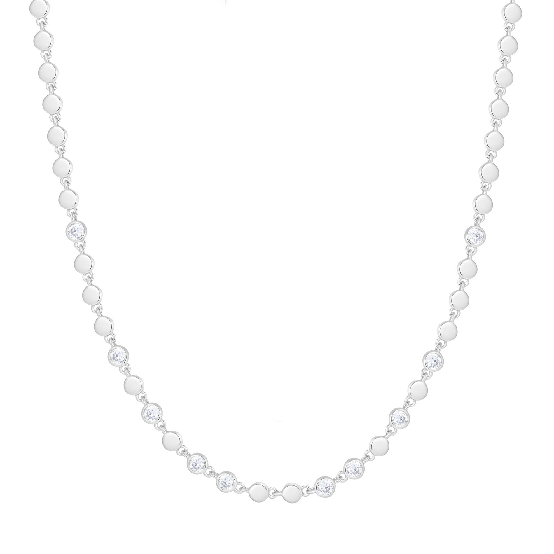 RENEE DISC SILVER NECKLACE