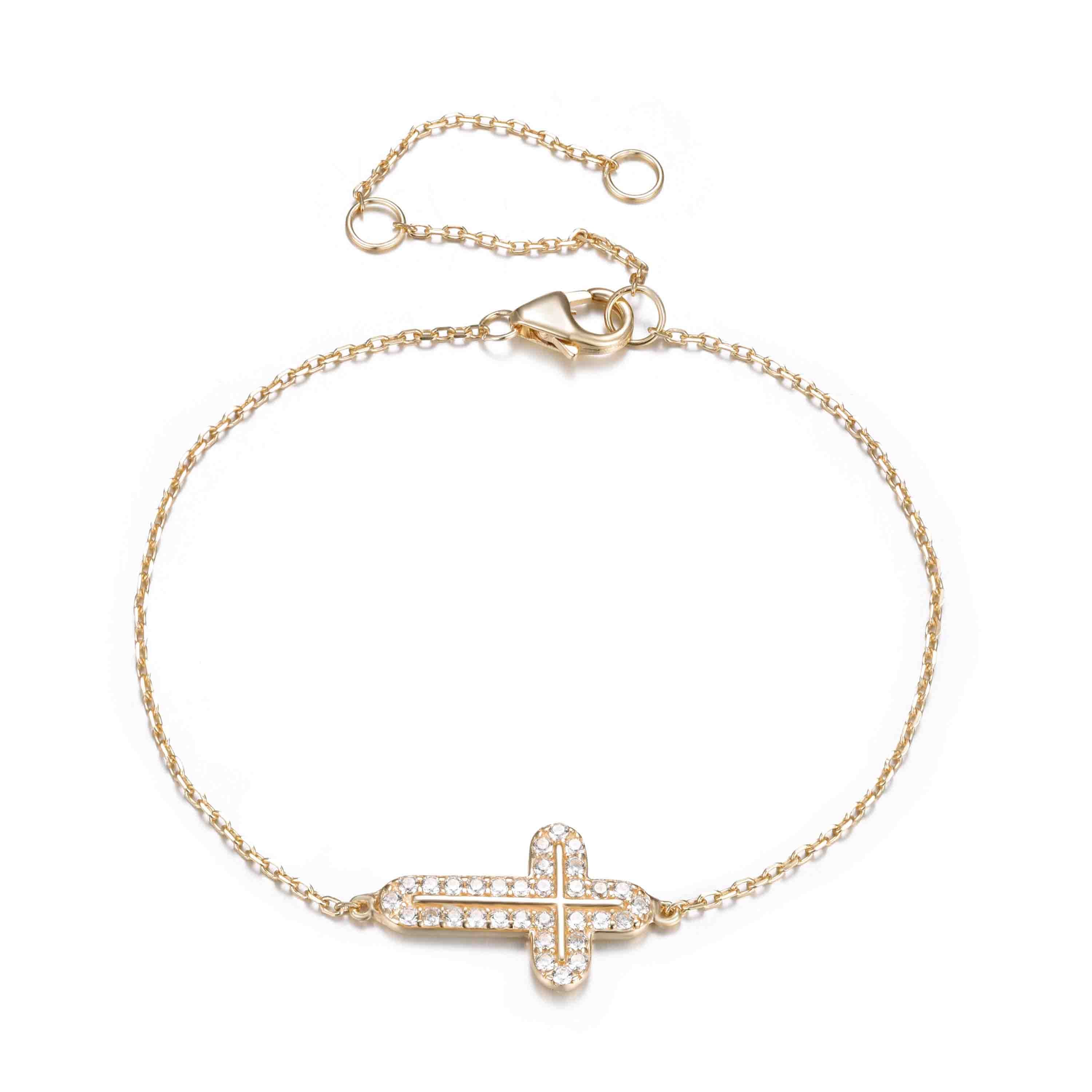 ADELA CROSS GOLD BRACELET