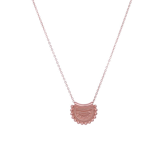 18K ROSE GOLD VERMEIL MANDALA VINTAGE NECKLACE