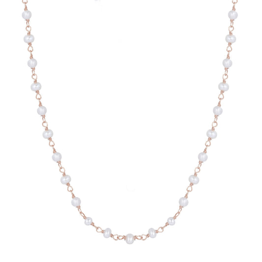 LEI FRESHWATER PEARL ROSE GOLD NECKLACE