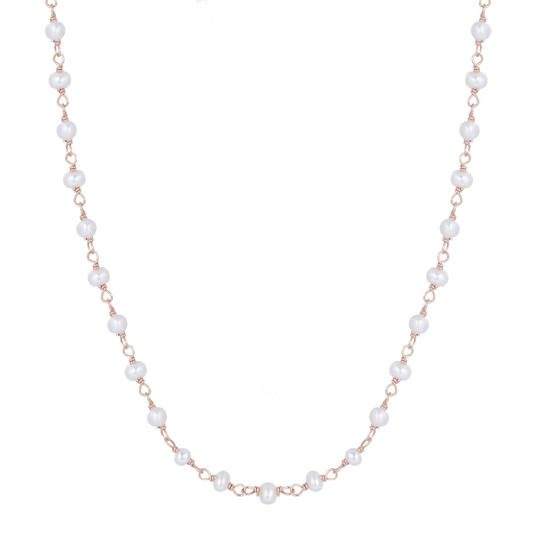 LEI FRESHWATER PEARL ROSE GOLD NECKLACE