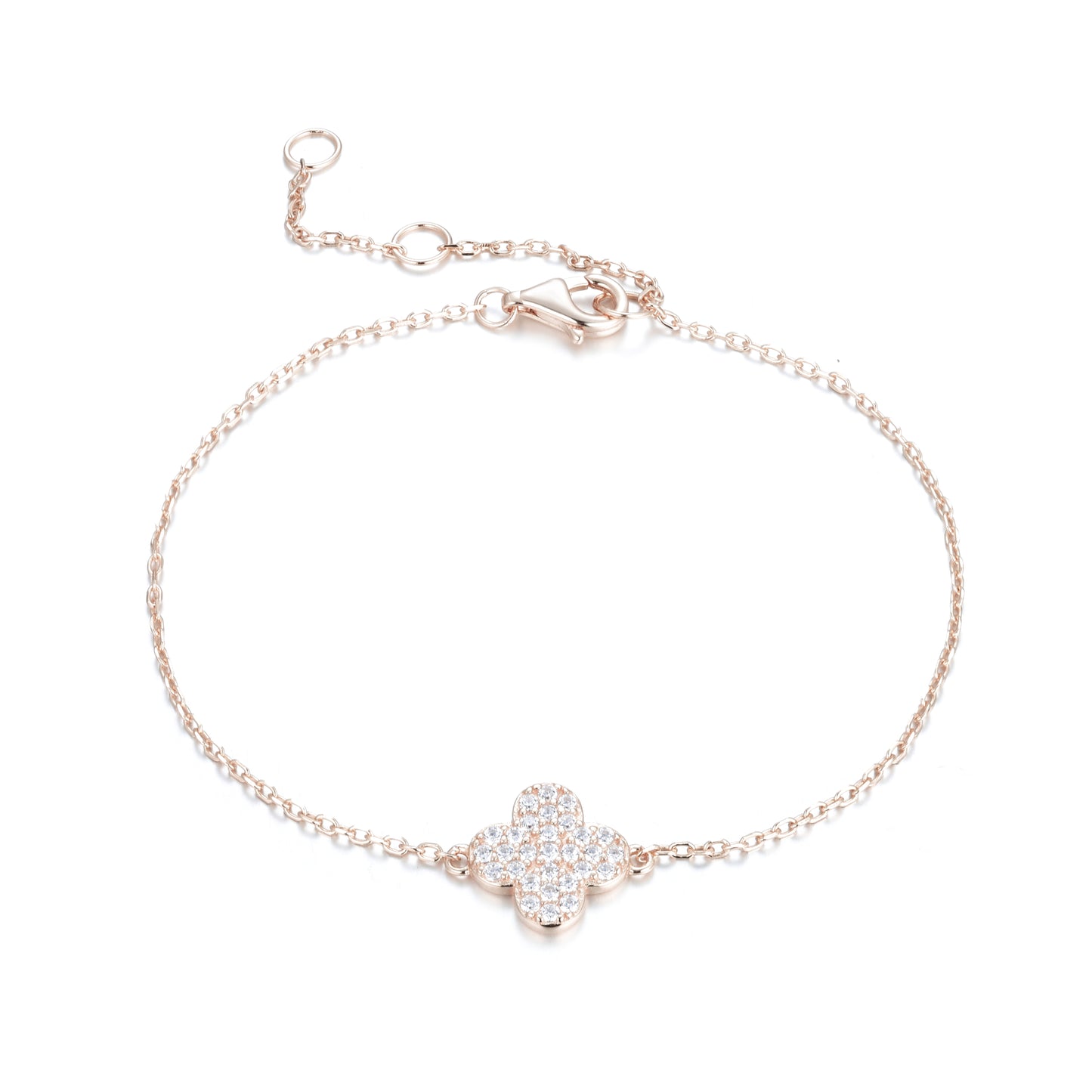 CARMEN CRYSTAL CLOVER ROSE GOLD BRACELET