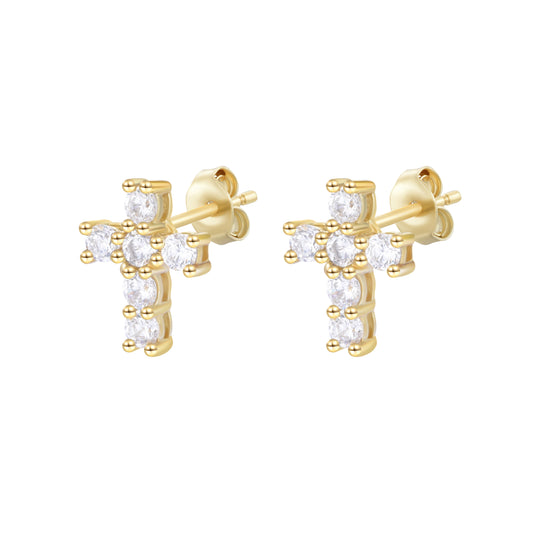 EDEN MINI CROSS EARRINGS