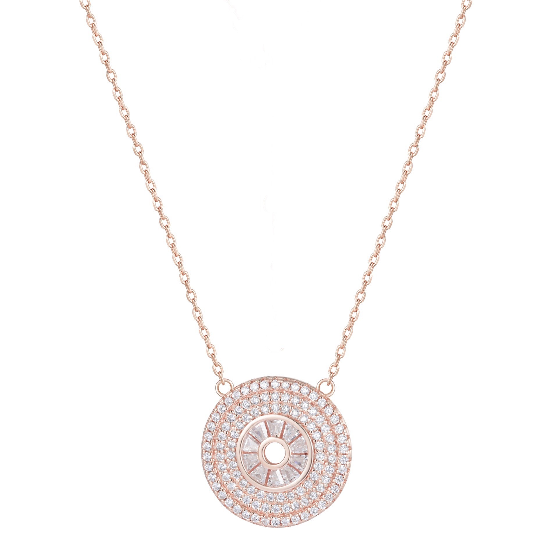 CLARA BAGUETTE ROSE GOLD NECKLACE