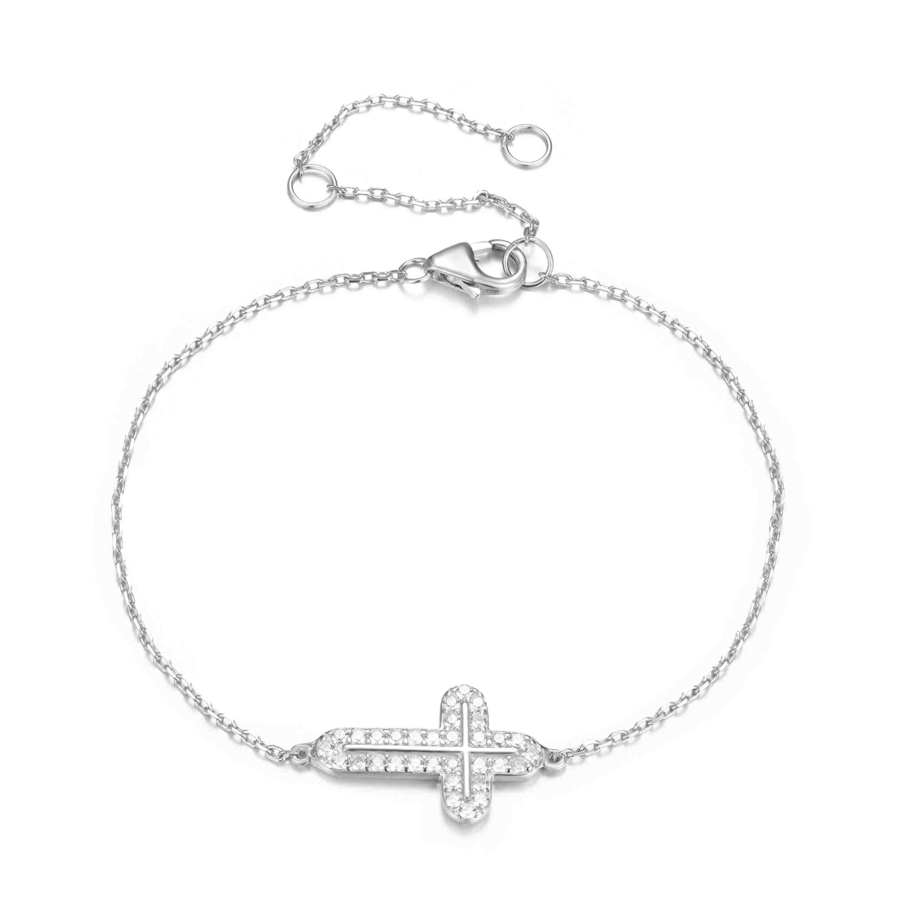 ADELA CROSS SILVER BRACELET