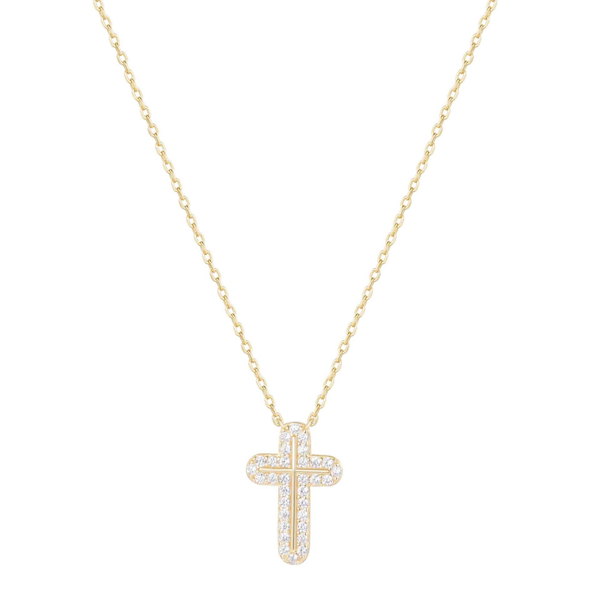 ADELA CROSS GOLD NECKLACE