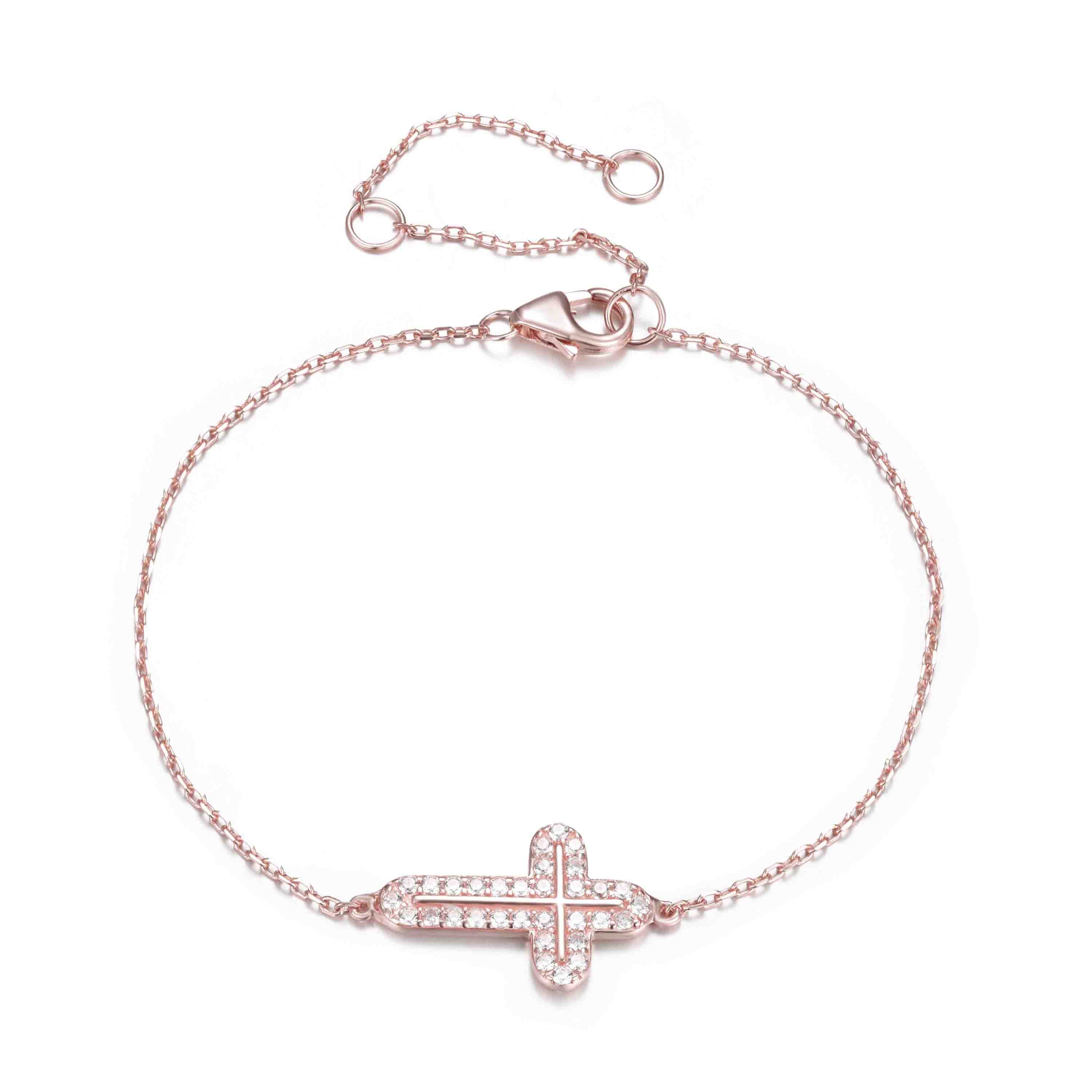 ADELA CROSS ROSE GOLD BRACELET
