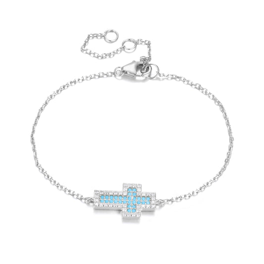 ADA TURQUOISE CROSS SILVER BRACELET