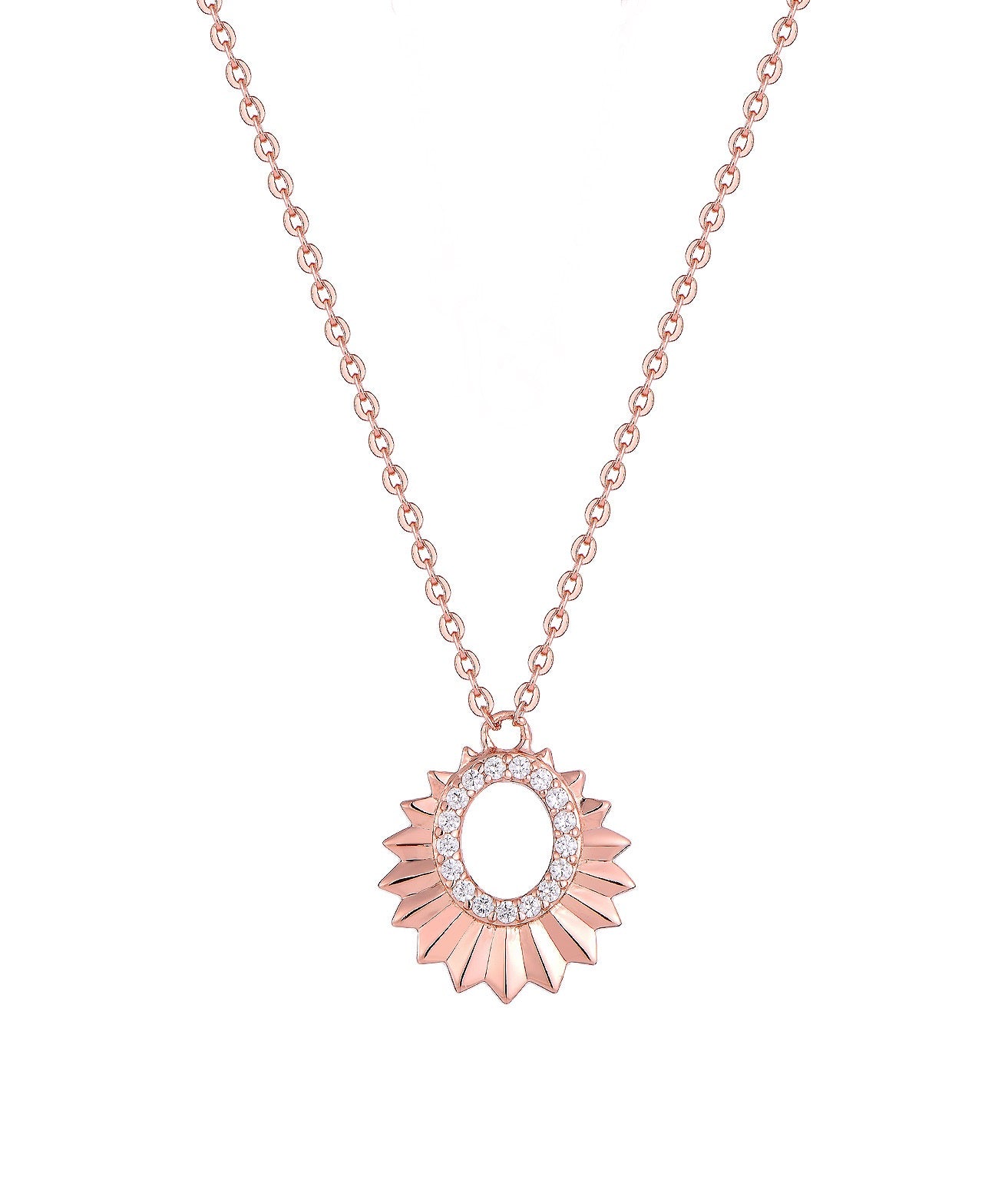 ELENA SUNBURST ROSE GOLD NECKLACE