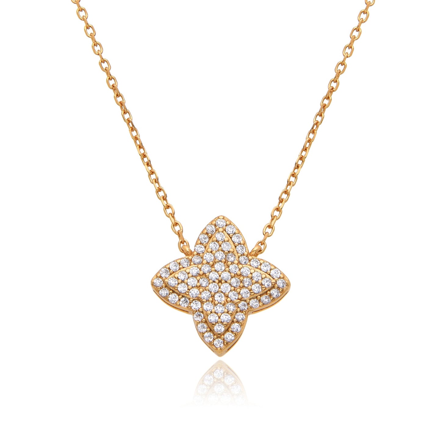 INAYA CRYSTAL FLOWER ROSE GOLD NECKLACE