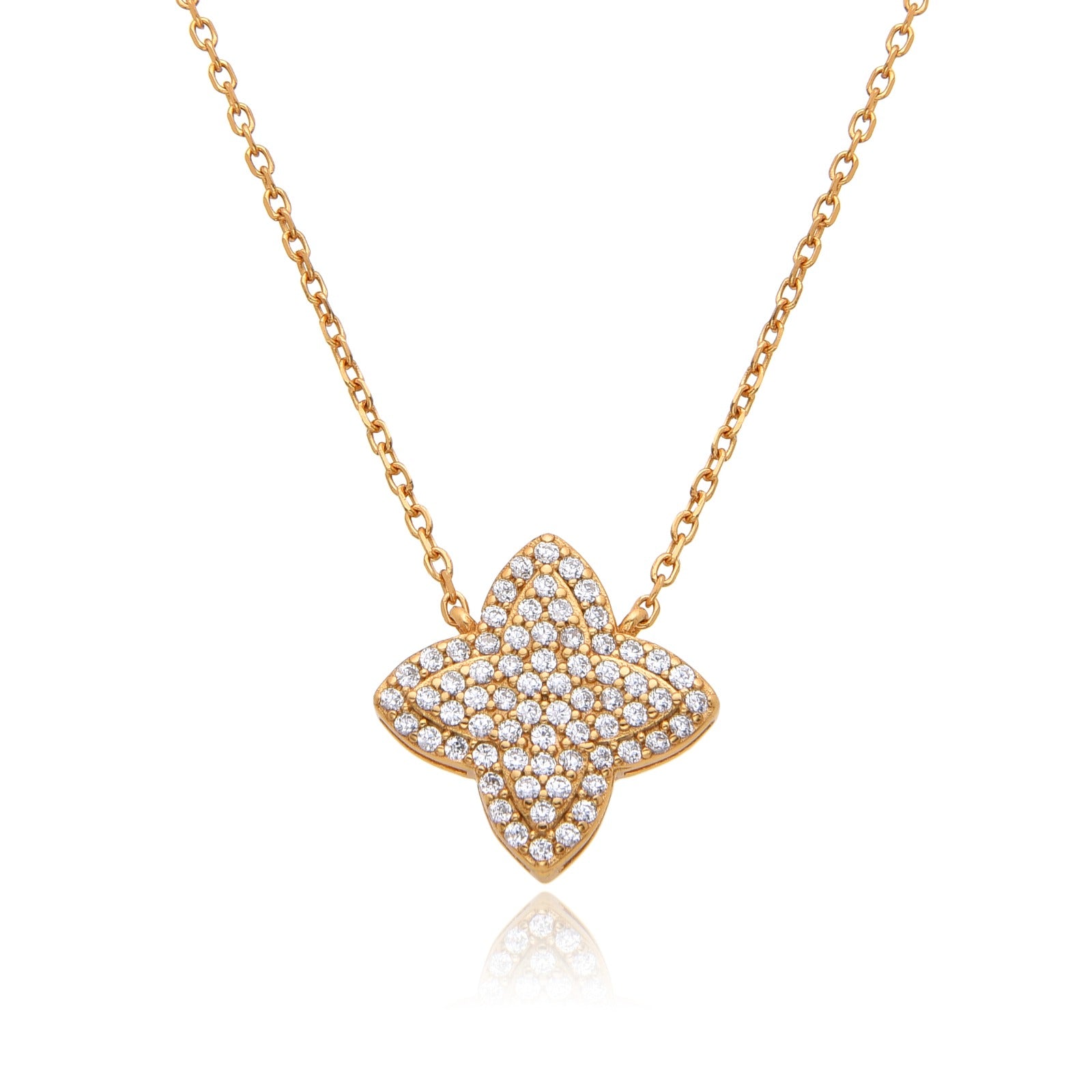 INAYA CRYSTAL FLOWER ROSE GOLD NECKLACE