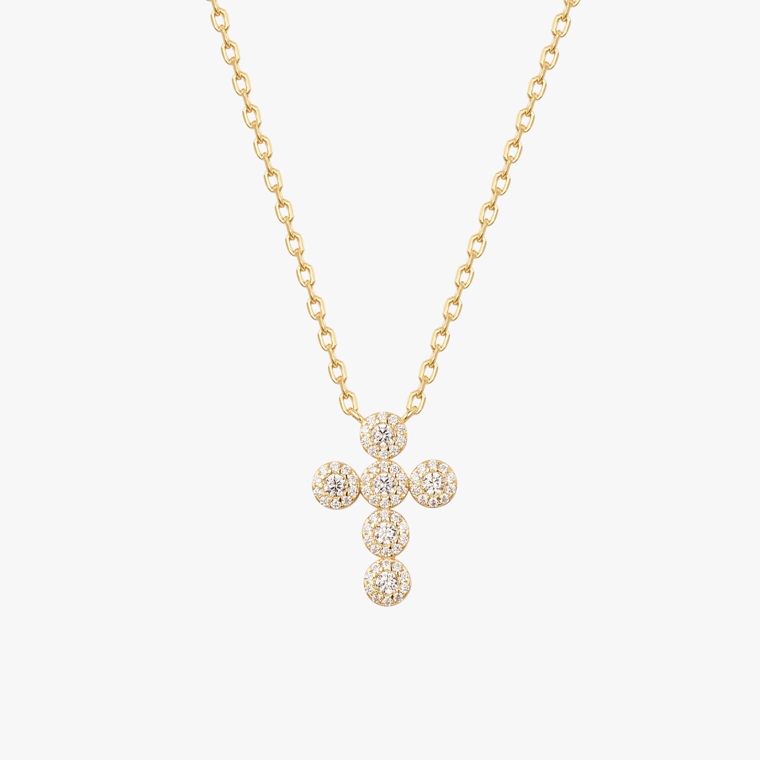 HOPE CRYSTAL SMALL CROSS GOLD NECKLACE