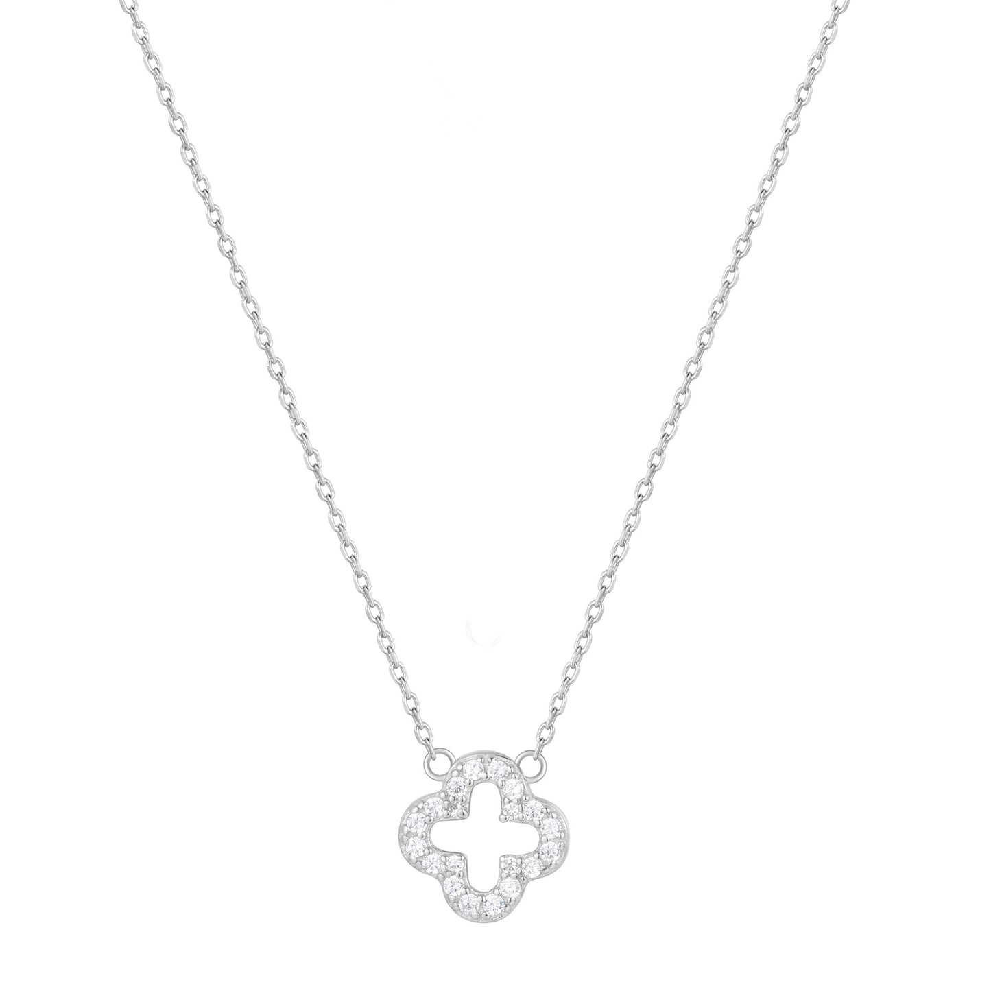 KLARA CLOVER SILVER NECKLACE