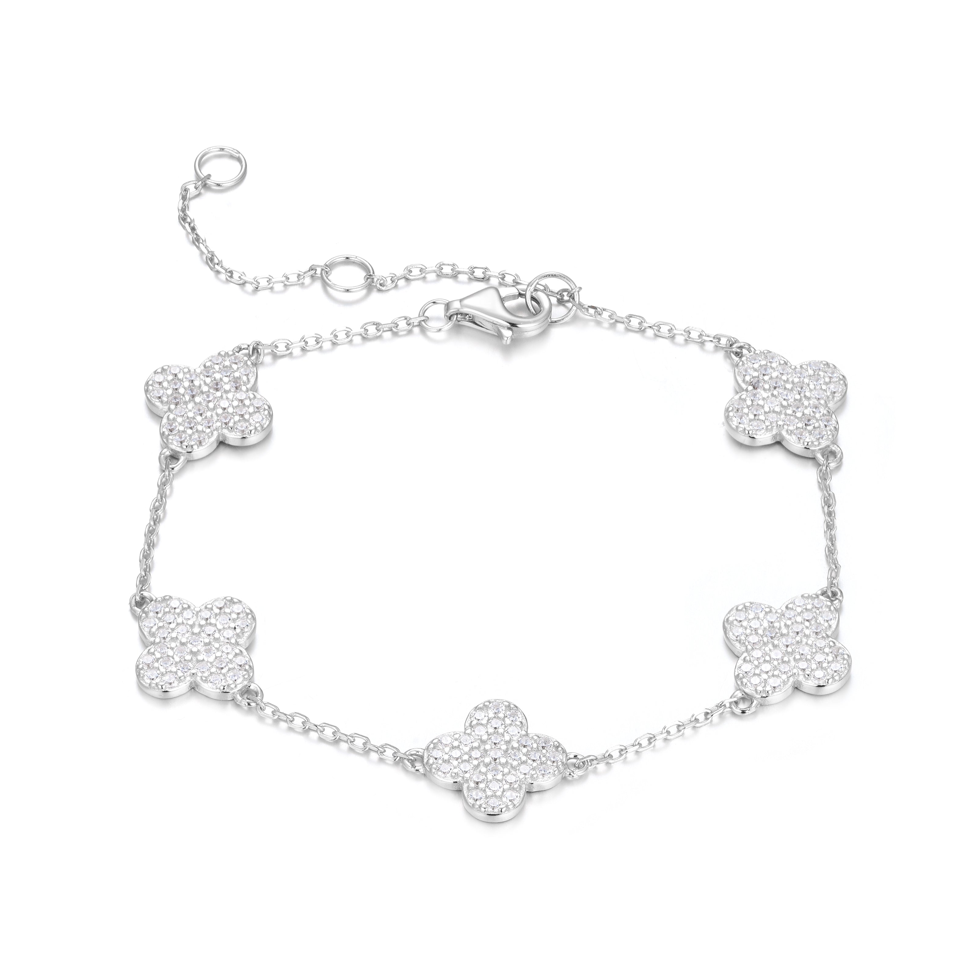 CARMEN FIVE CLOVER SILVER BRACELET
