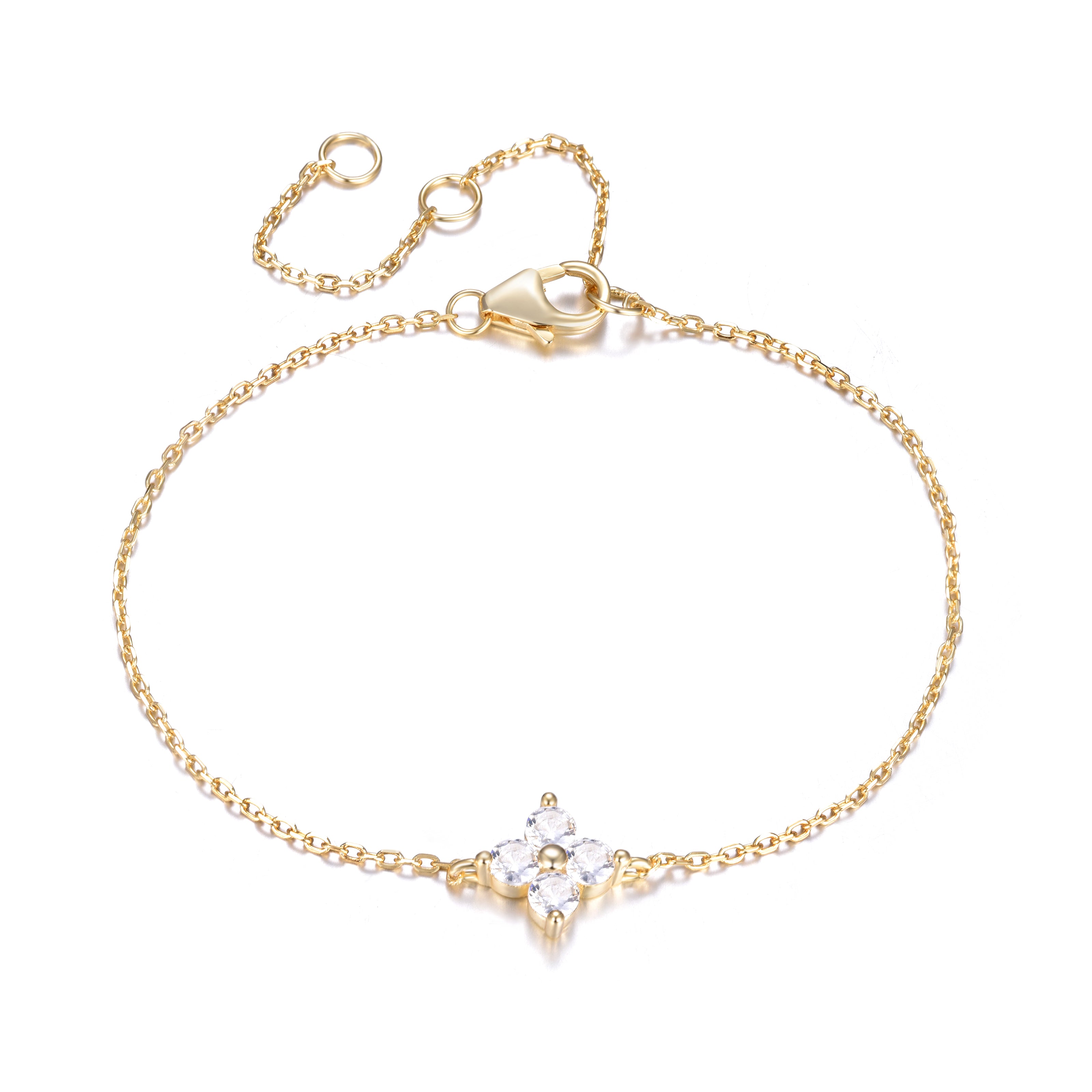 TIANA MINI CRYSTAL FLOWER GOLD BRACELET