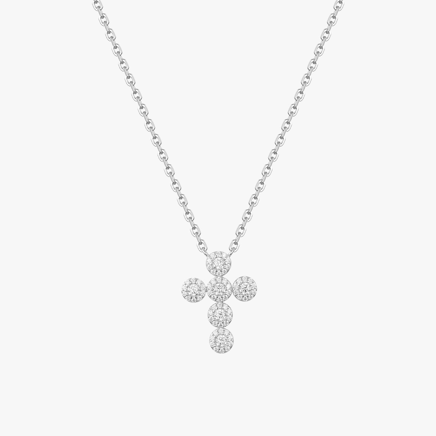 HOPE CRYSTAL SMALL CROSS SILVER NECKLACE