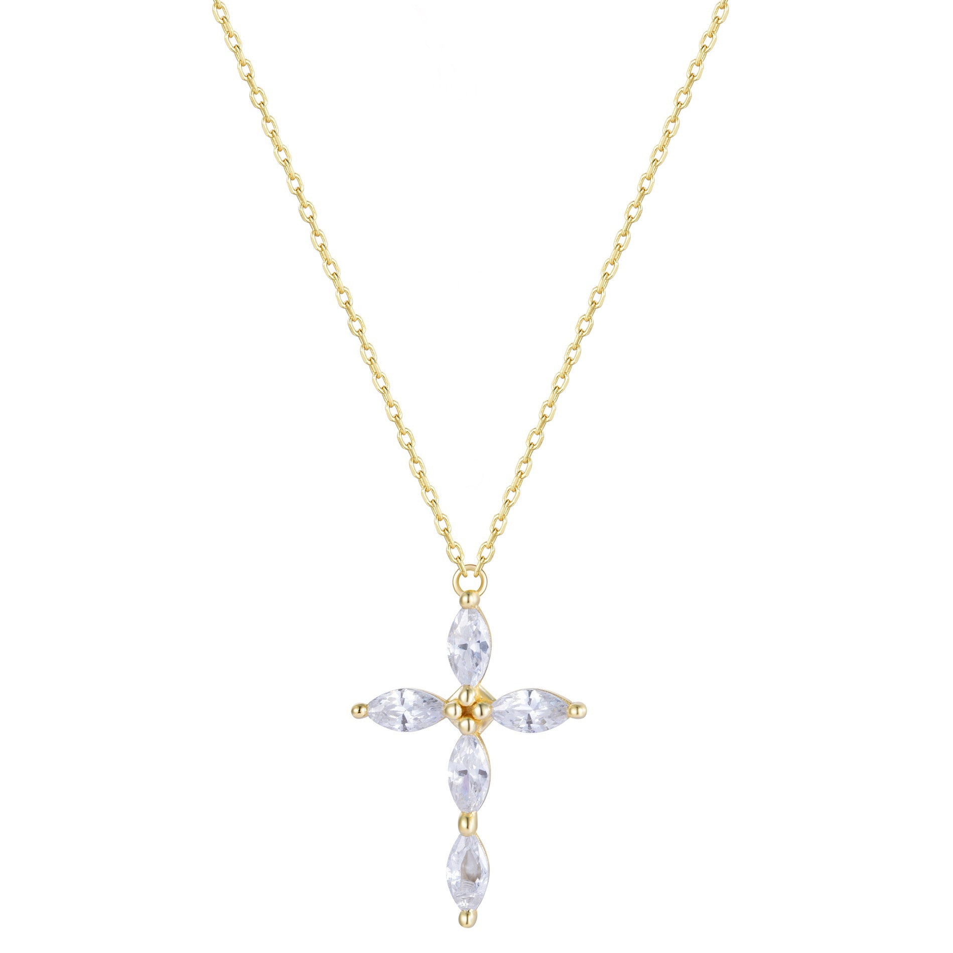 NERIAH CROSS GOLD NECKLACE