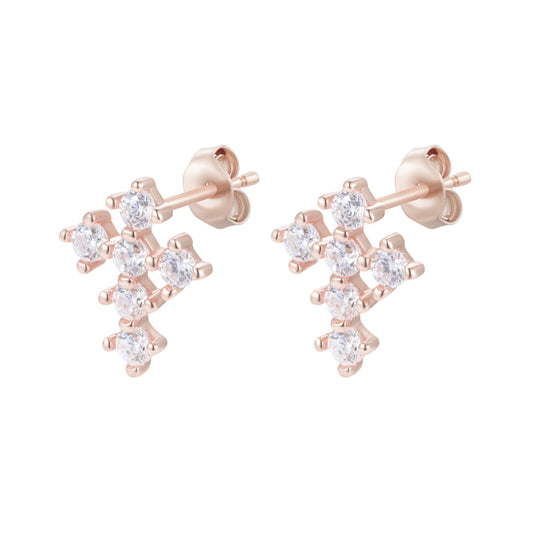 ANISE MINI CROSS ROSE GOLD EARRINGS