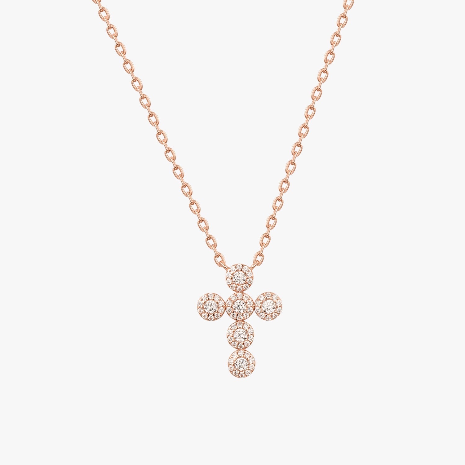 HOPE CRYSTAL SMALL CROSS ROSE GOLD NECKLACE