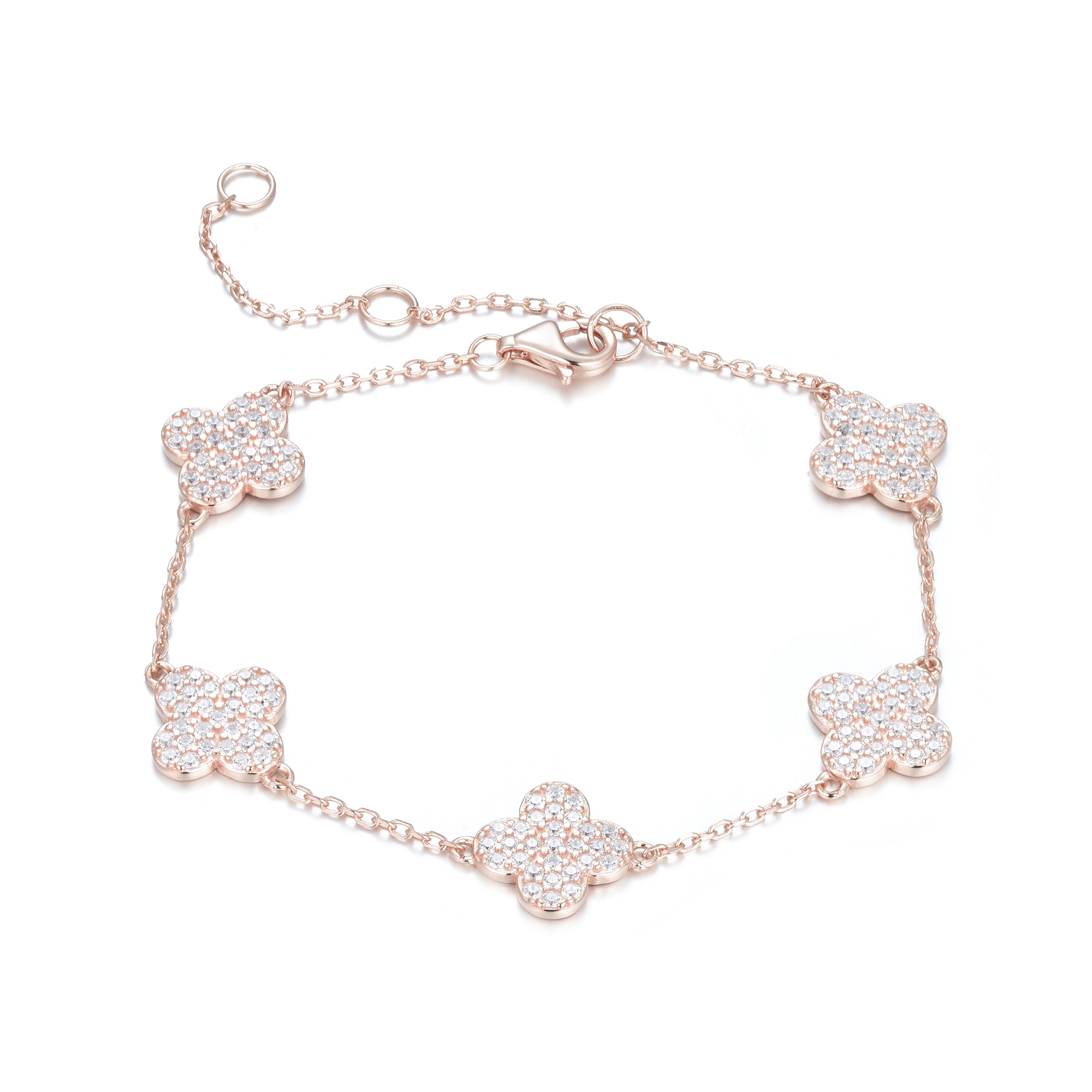 CARMEN FIVE CLOVER ROSE GOLD BRACELET