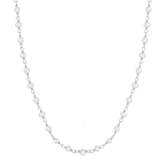 LEI FRESHWATER PEARL SILVER NECKLACE