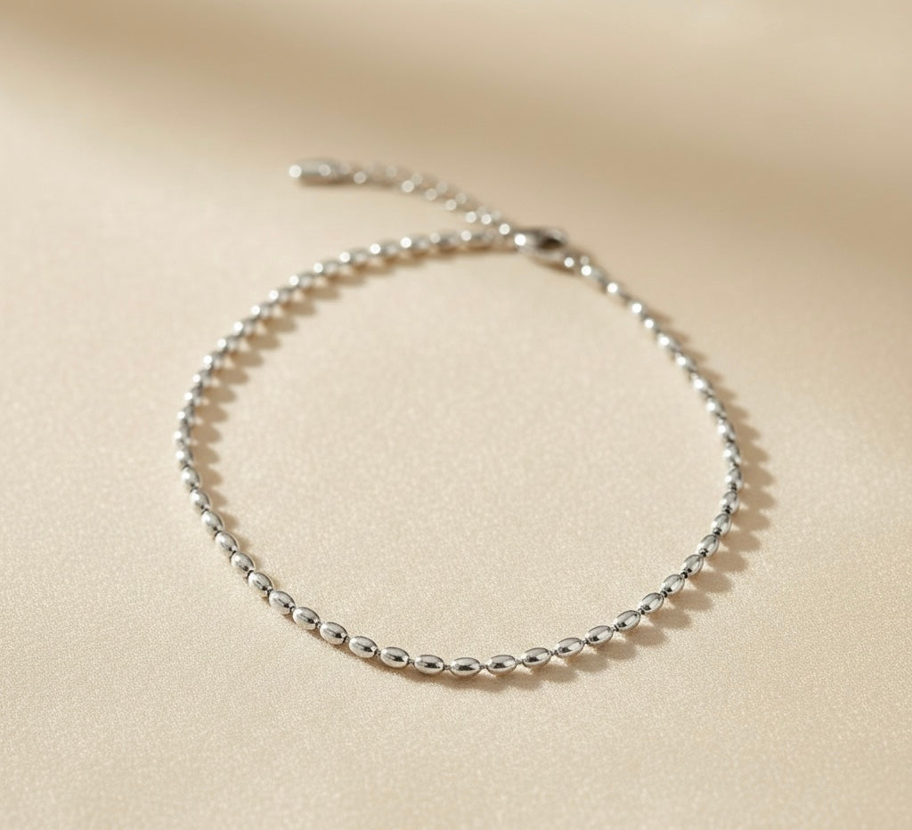 LILA BEAD SILVER BRACELET