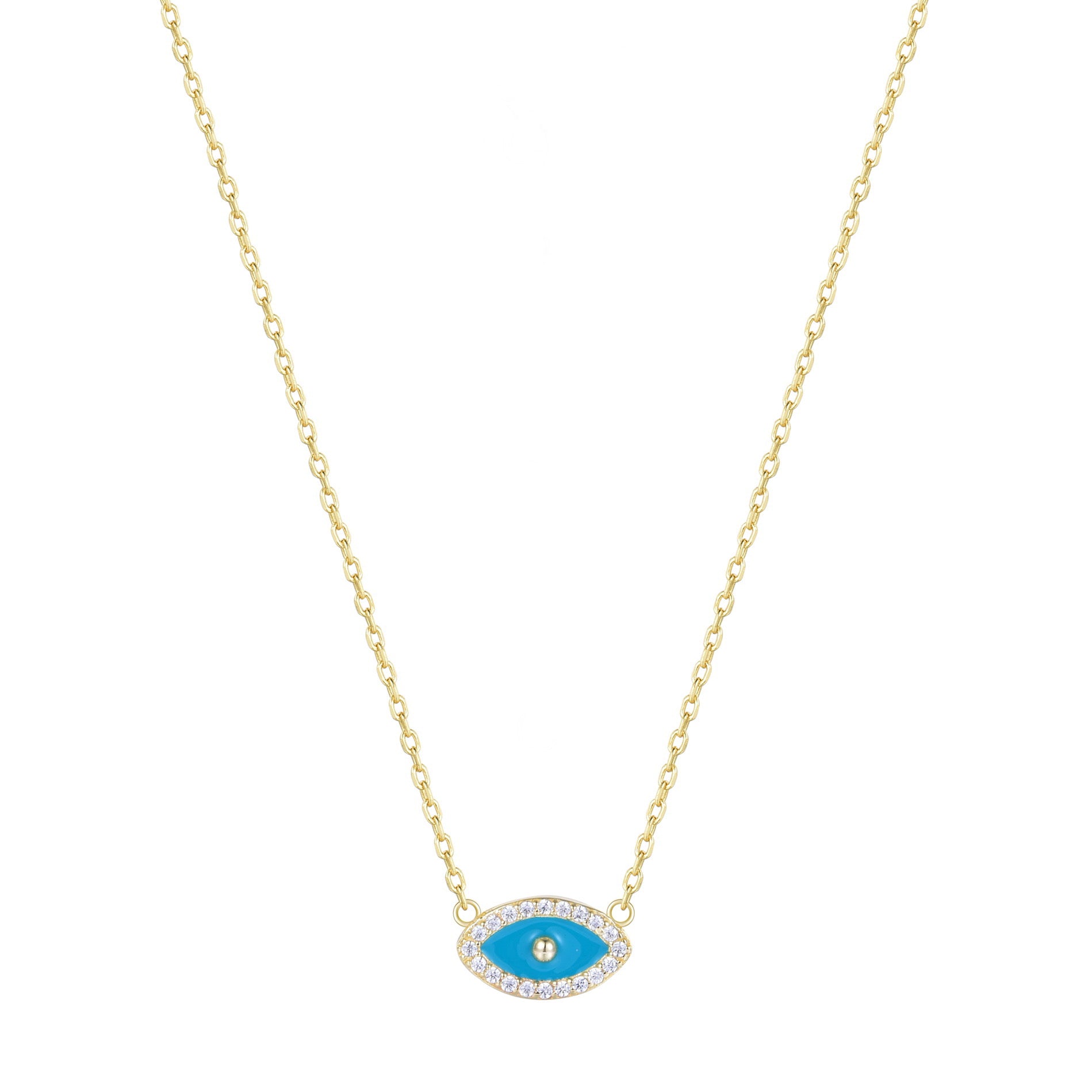 NATALIE MINI EVIL EYE GOLD NECKLACE