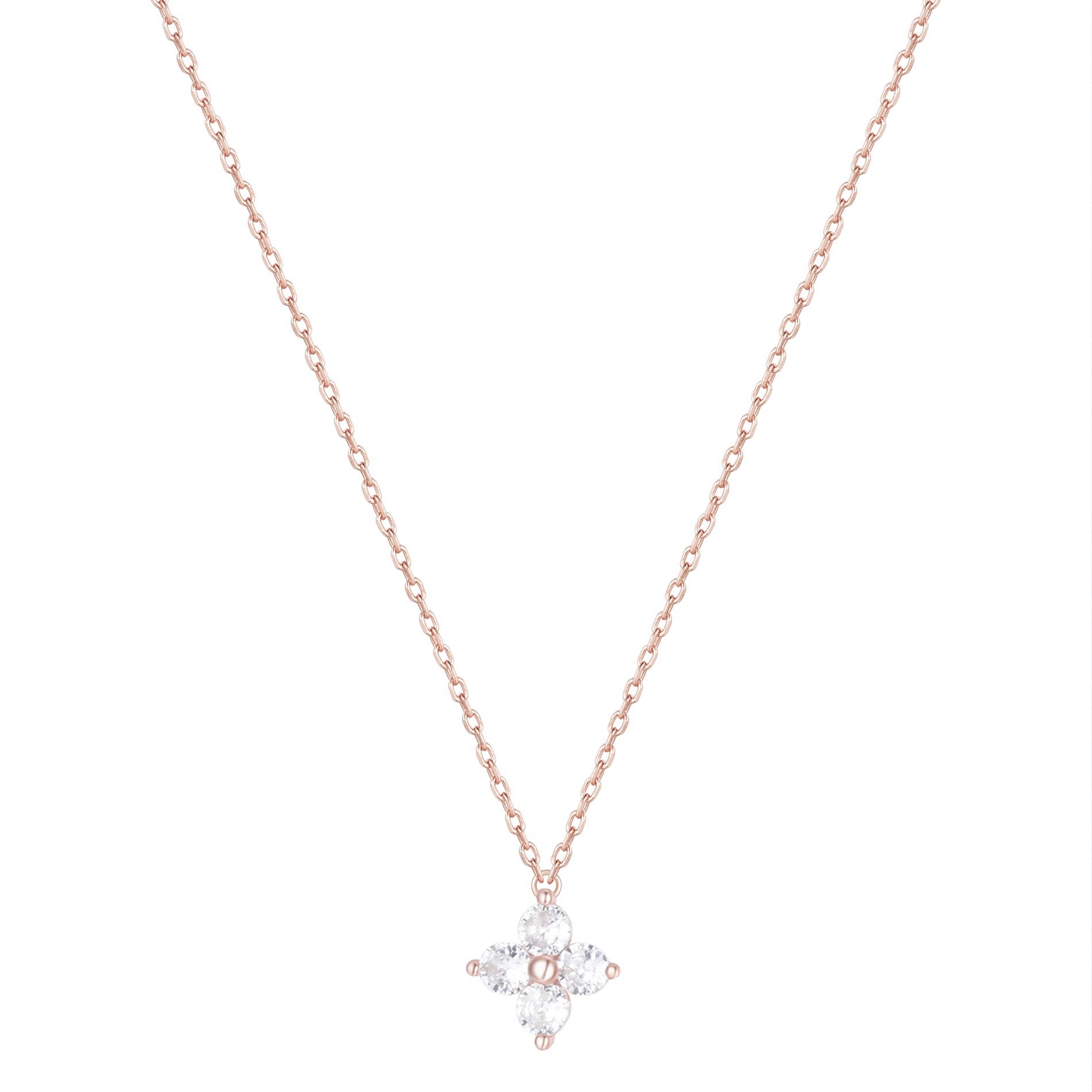 TIANA MINI CRYSTAL FLOWER ROSE GOLD NECKLACE