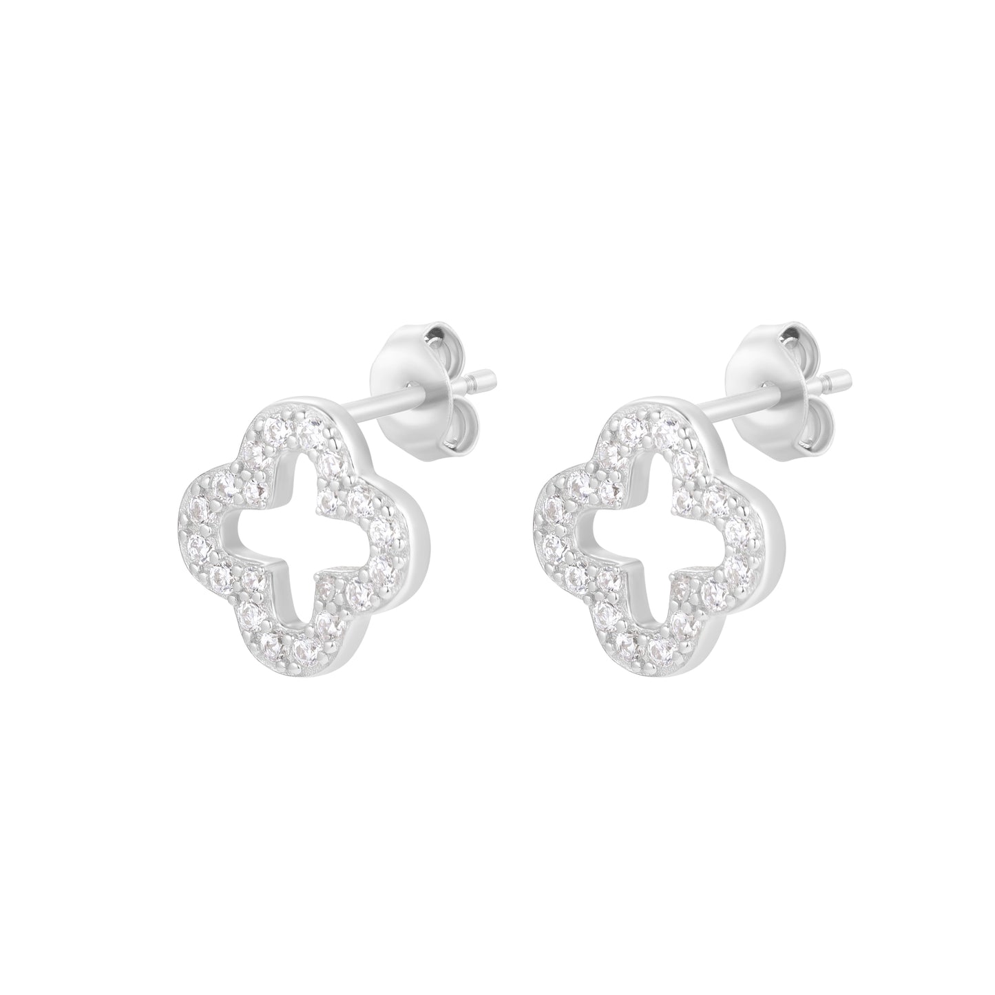 KLARA CLOVER SILVER EAR STUDS