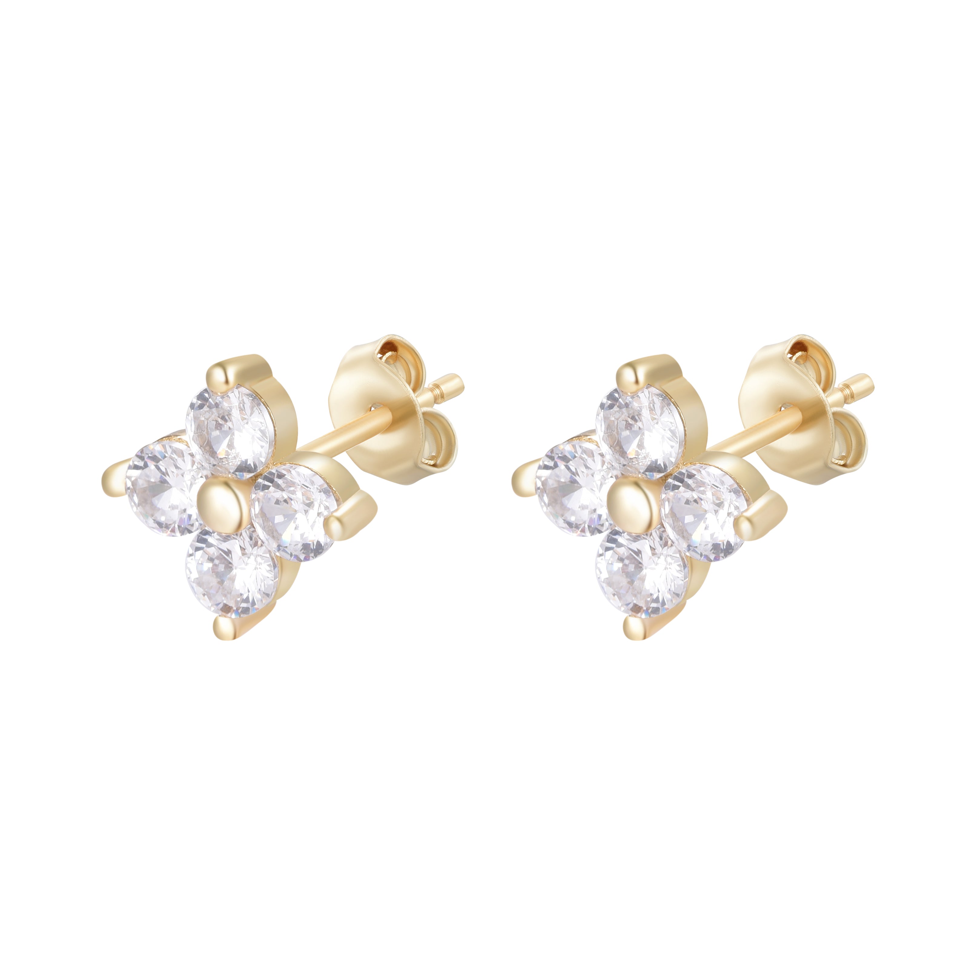 TIANA MINI CRYSTAL FLOWER GOLD STUDS