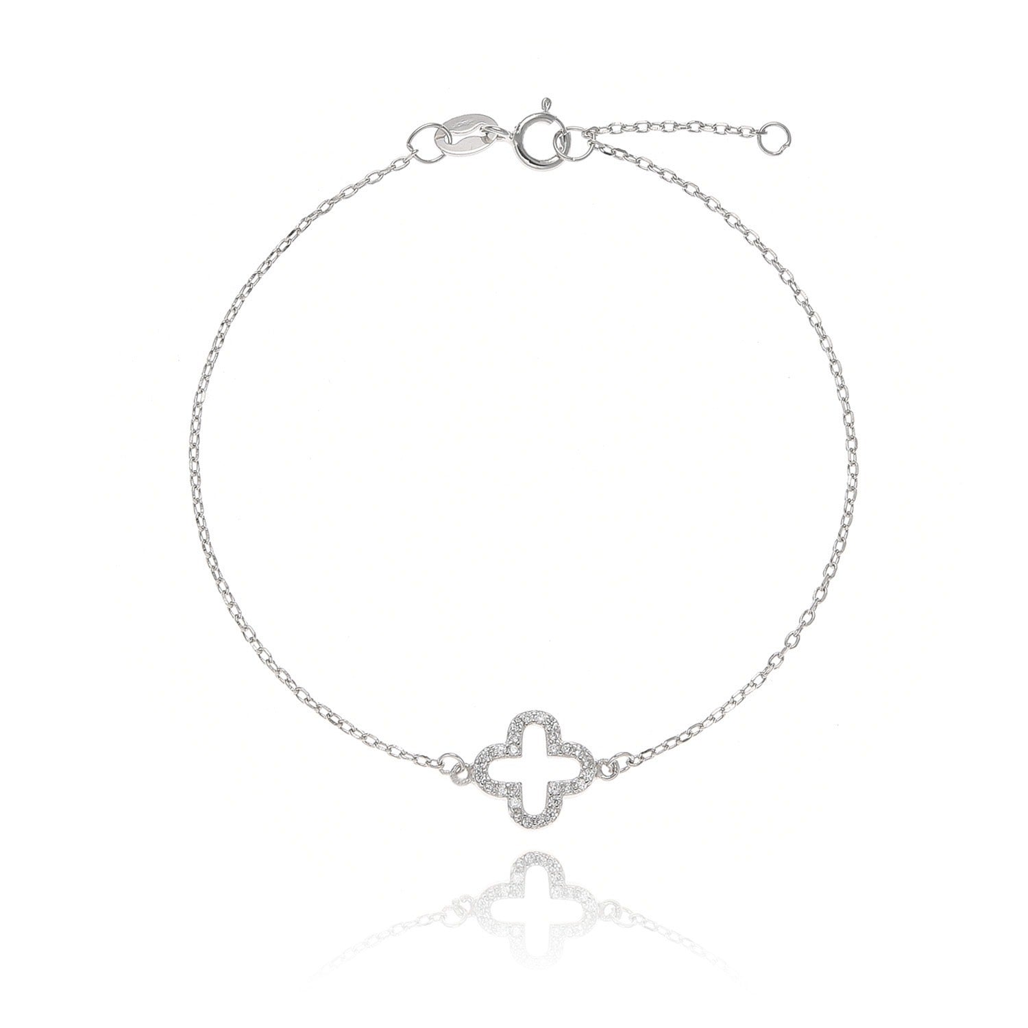 MELINDA CLOVER SILVER BRACELET