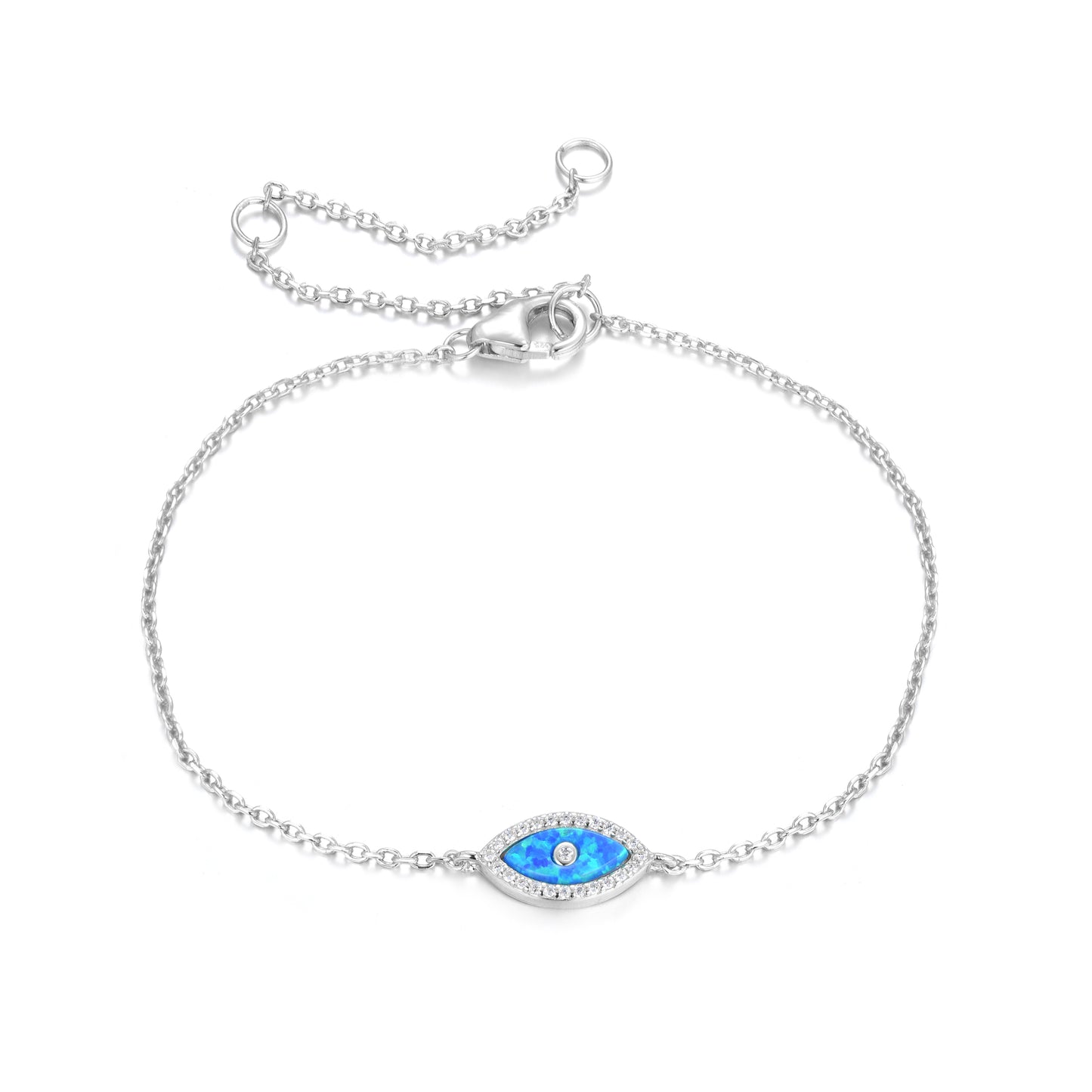 ALANI EVIL EYE BLUE OPAL SILVER BRACELET