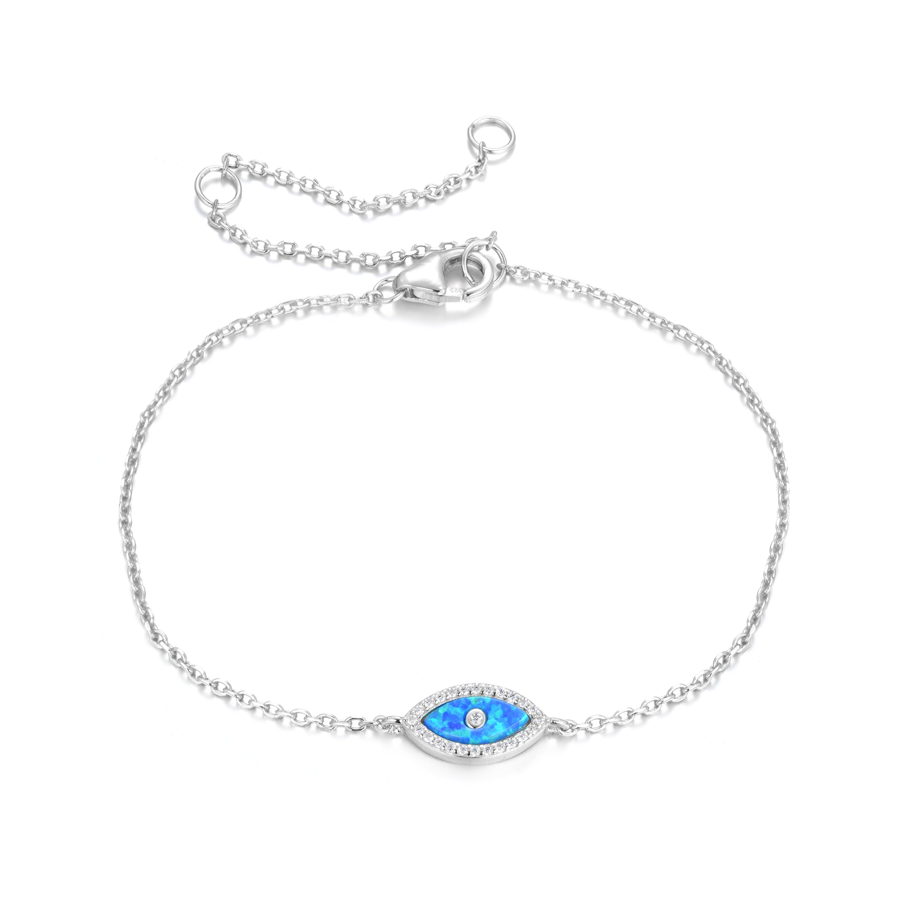 ALANI EVIL EYE BLUE OPAL SILVER BRACELET