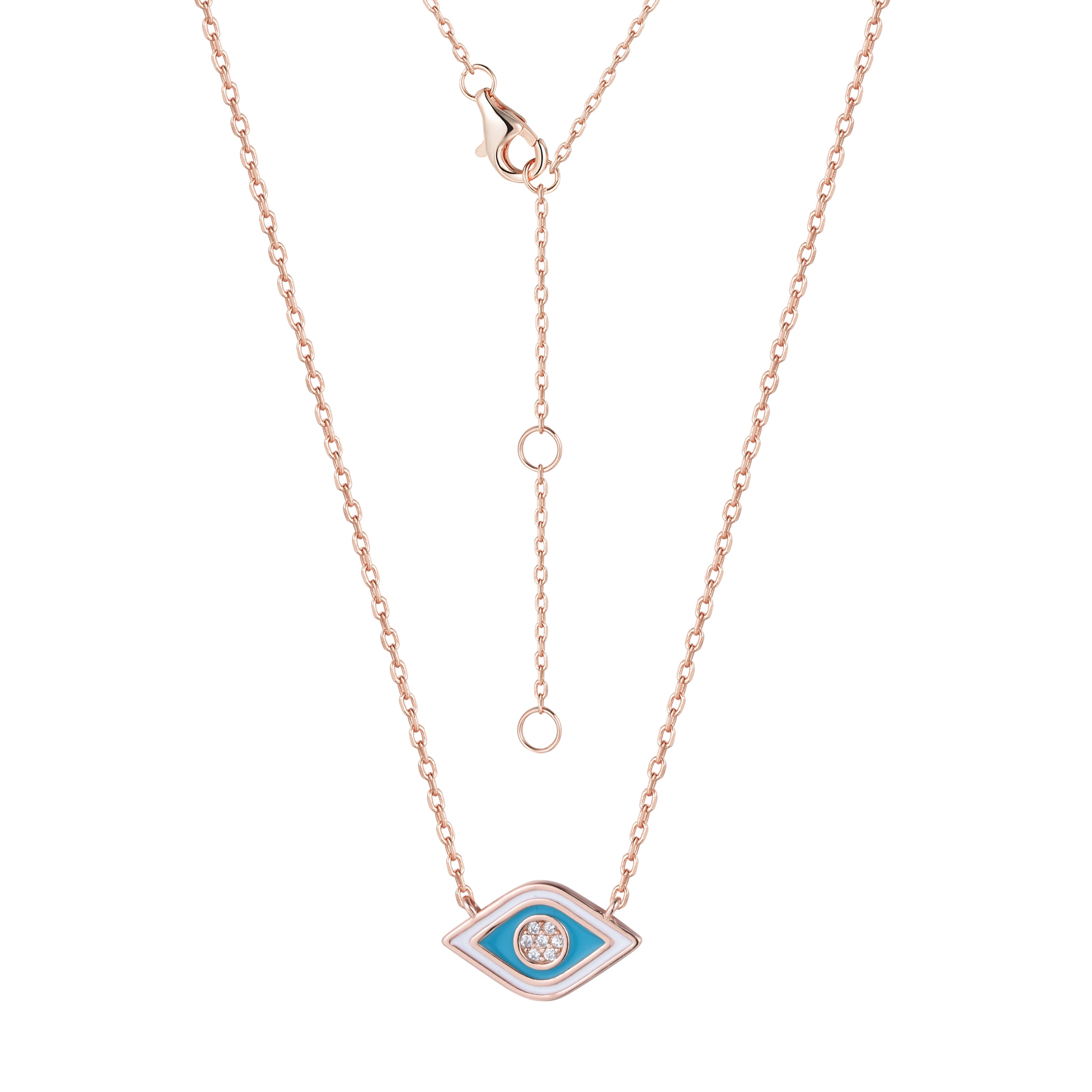 AVINA EVIL EYE ROSE GOLD NECKLACE