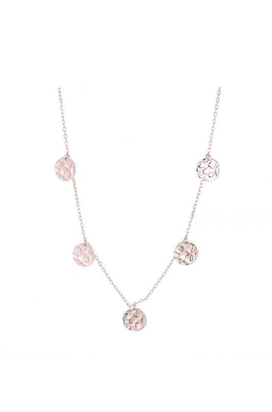 bohemian disc rose gold necklace 