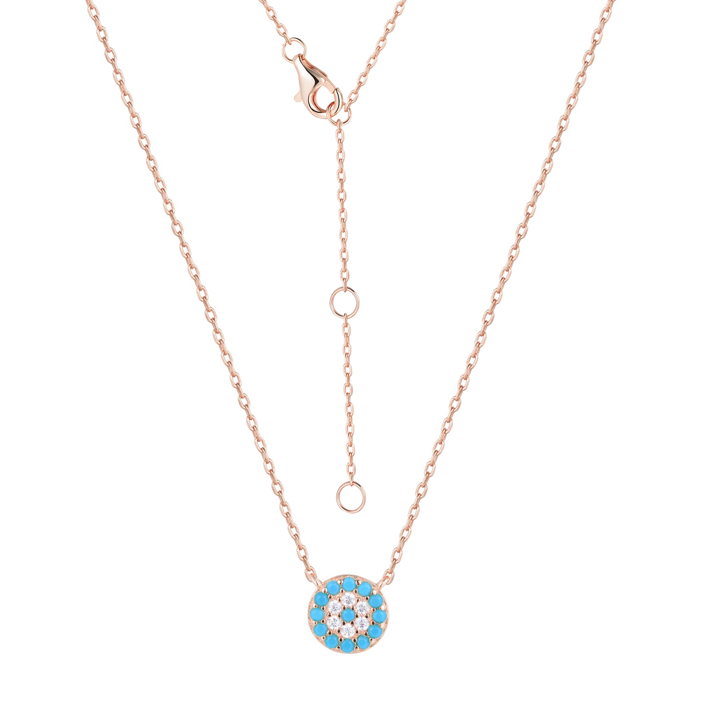 CIANA EVIL EYE ROSE GOLD NECKLACE