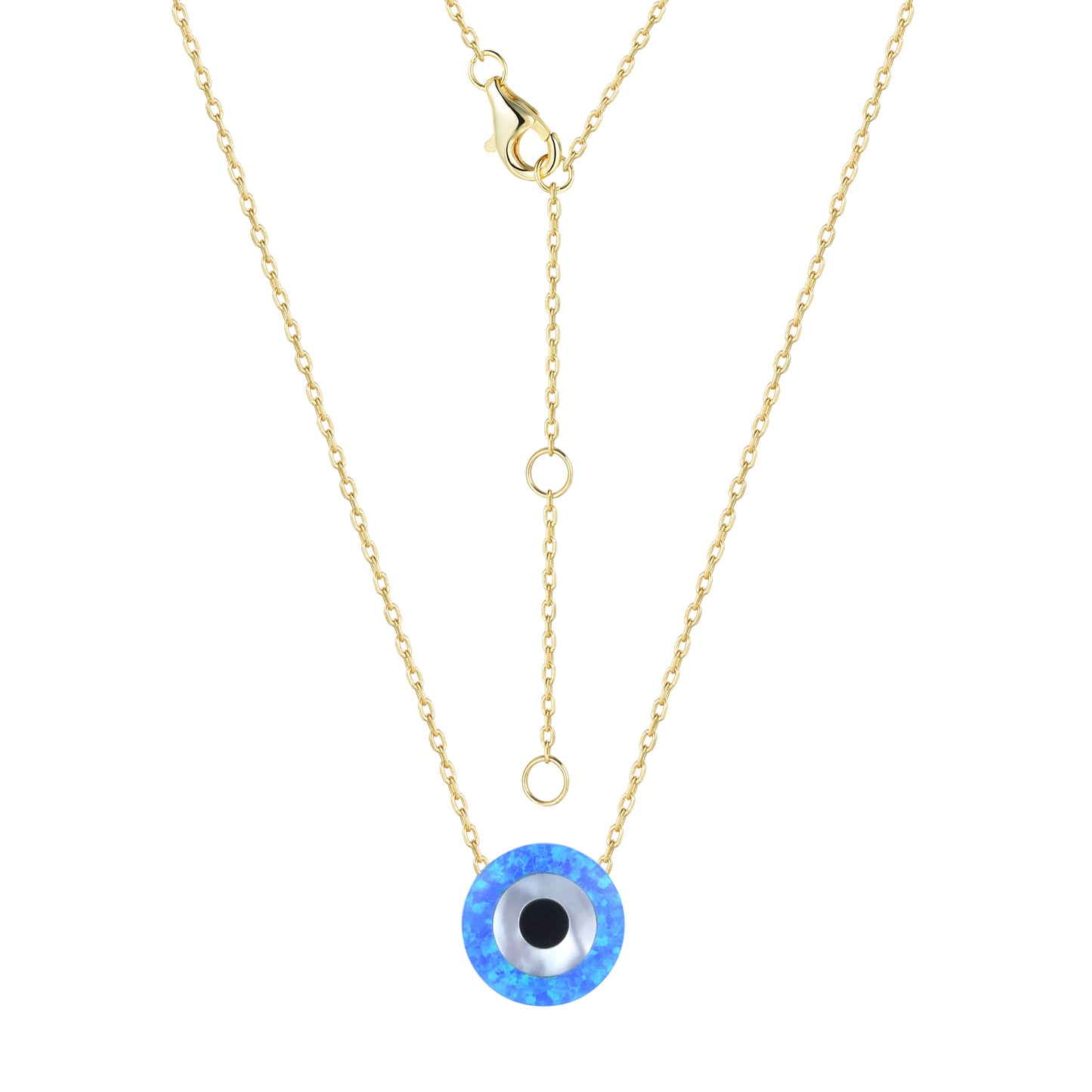 SHYLA OPAL EVIL EYE GOLD NECKLACE