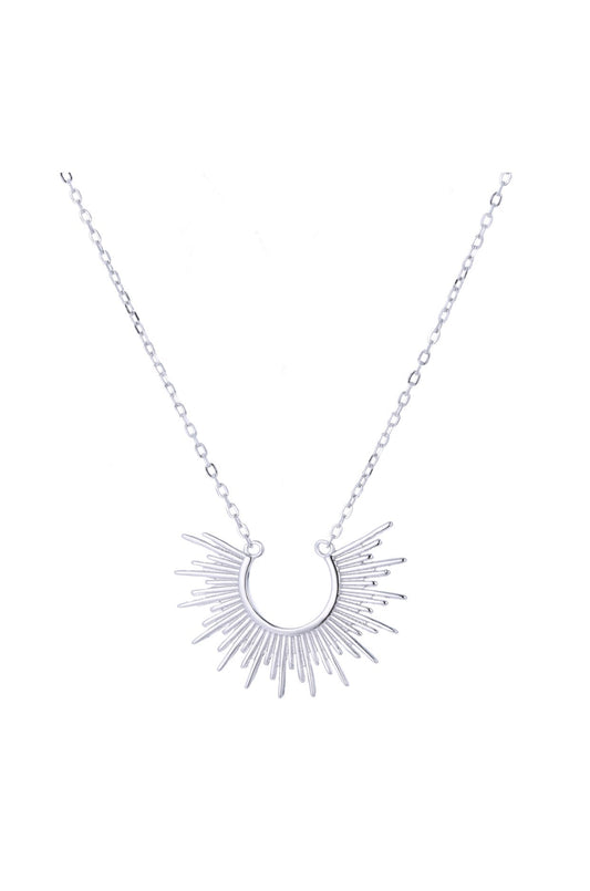sunburst silver necklace 