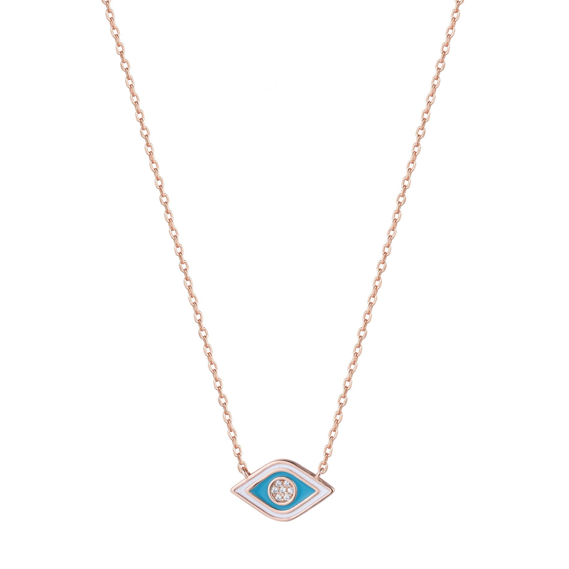 rose gold evil eye necklace 